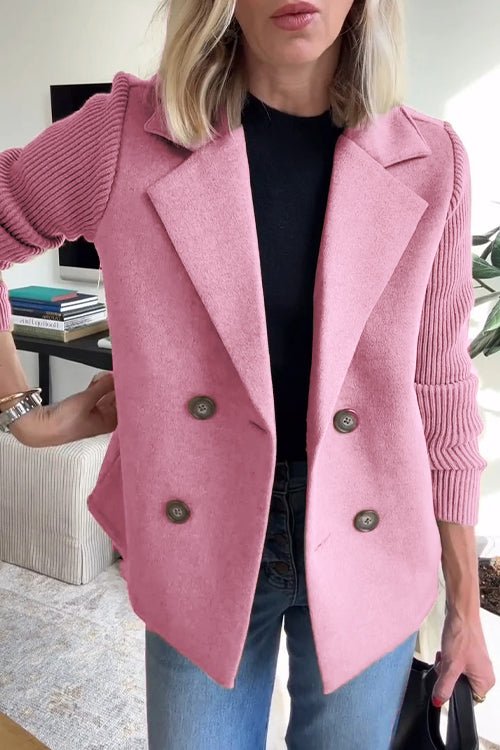 Amora | Elegant Knit-Sleeve Blazer - Savile & Sage