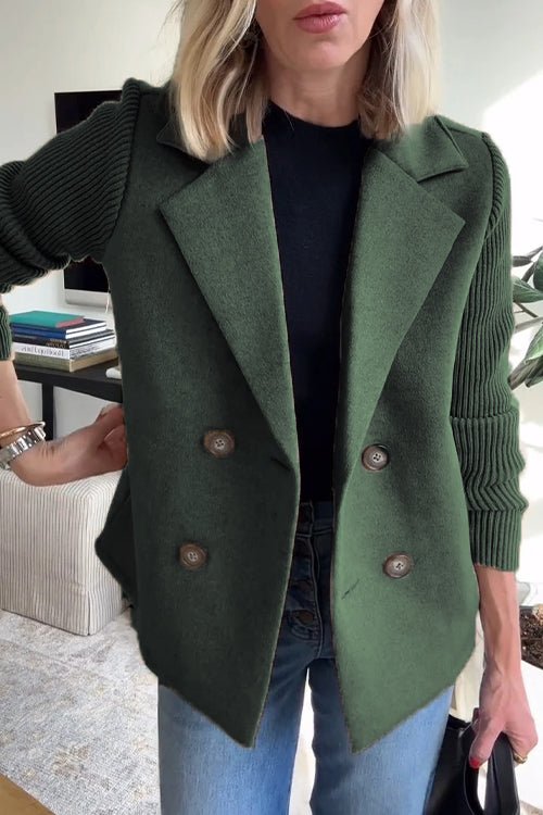 Amora | Elegant Knit-Sleeve Blazer - Savile & Sage