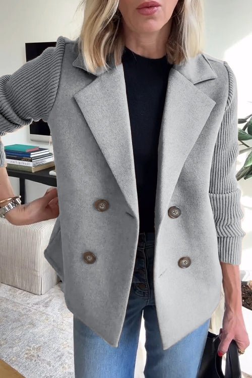 Amora | Elegant Knit-Sleeve Blazer - Savile & Sage