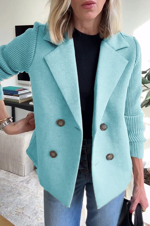 Amora | Elegant Knit-Sleeve Blazer - Savile & Sage
