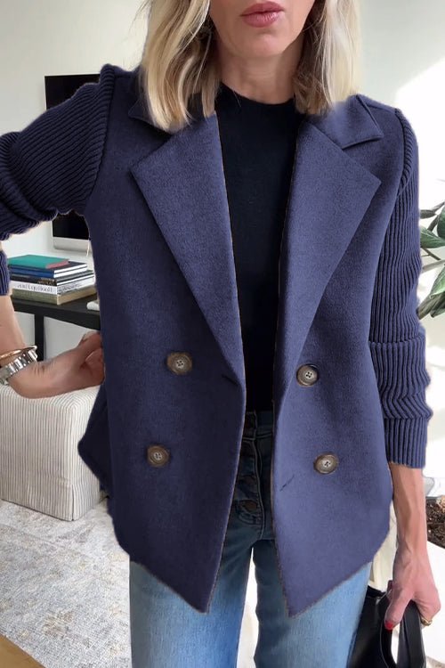 Amora | Elegant Knit-Sleeve Blazer - Savile & Sage