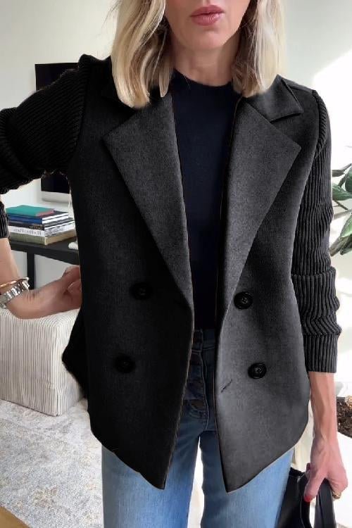 Amora | Elegant Knit-Sleeve Blazer - Savile & Sage