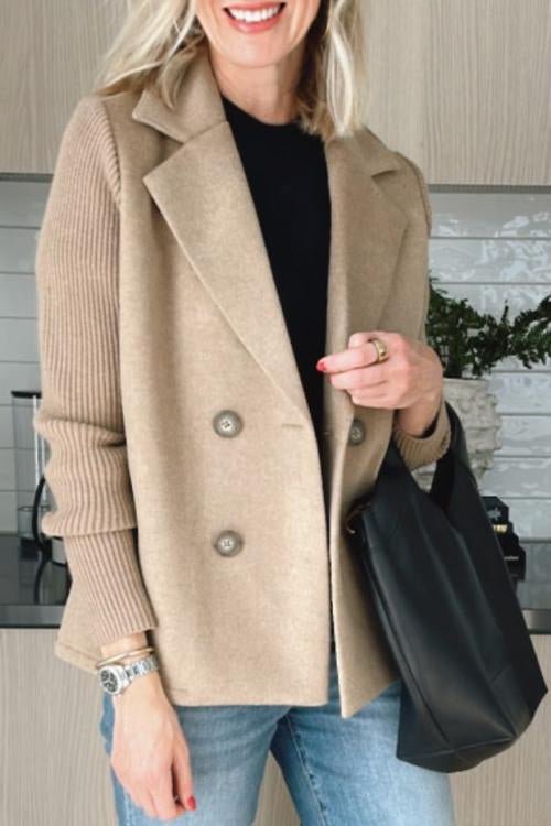 Amora | Elegant Knit-Sleeve Blazer - Savile & Sage