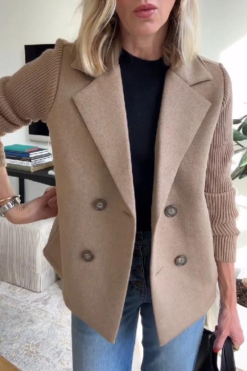 Amora | Elegant Knit-Sleeve Blazer - Savile & Sage