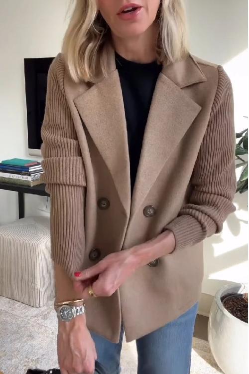 Amora | Elegant Knit-Sleeve Blazer - Savile & Sage
