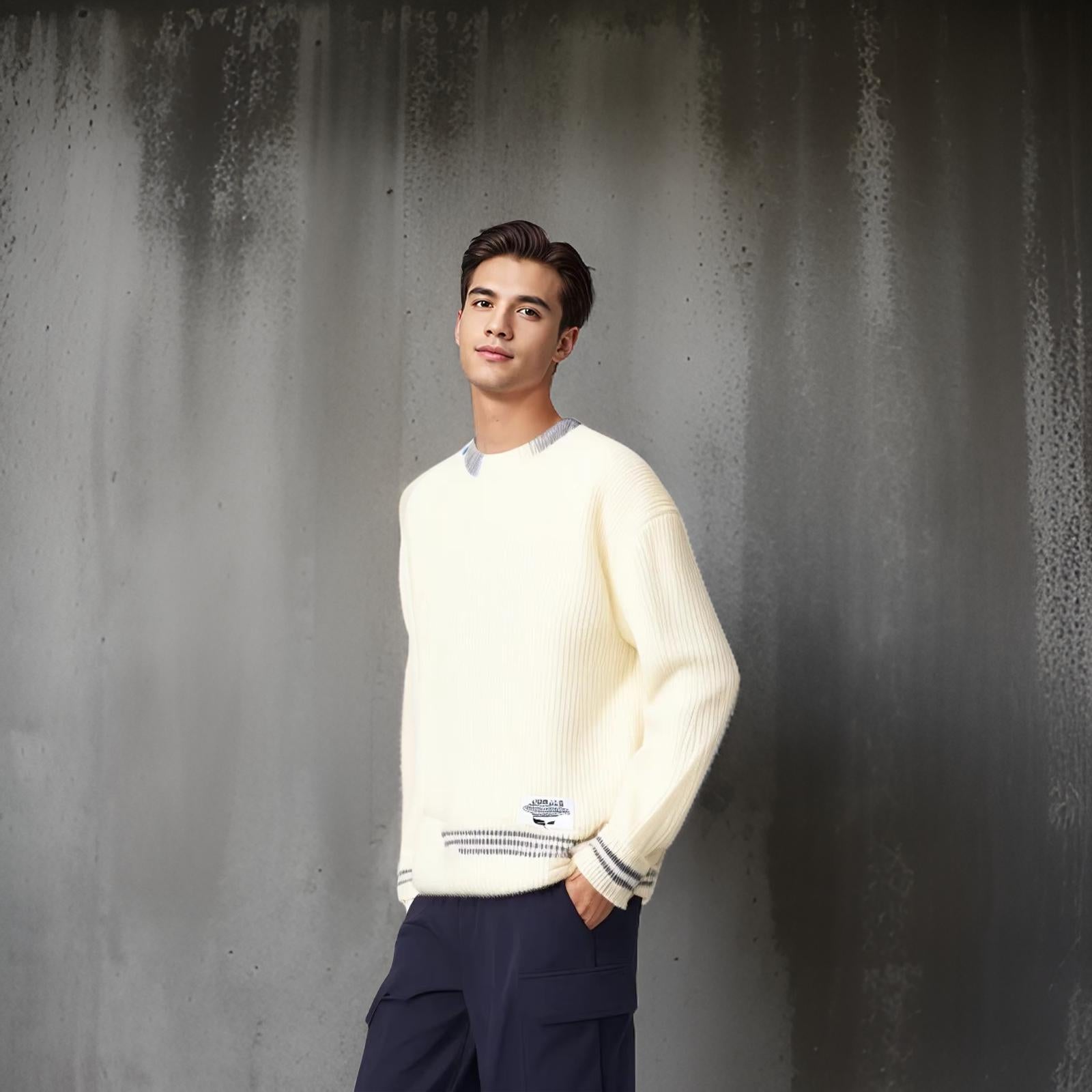 Brent - Round Neck knitted Sweater - Savile & Sage