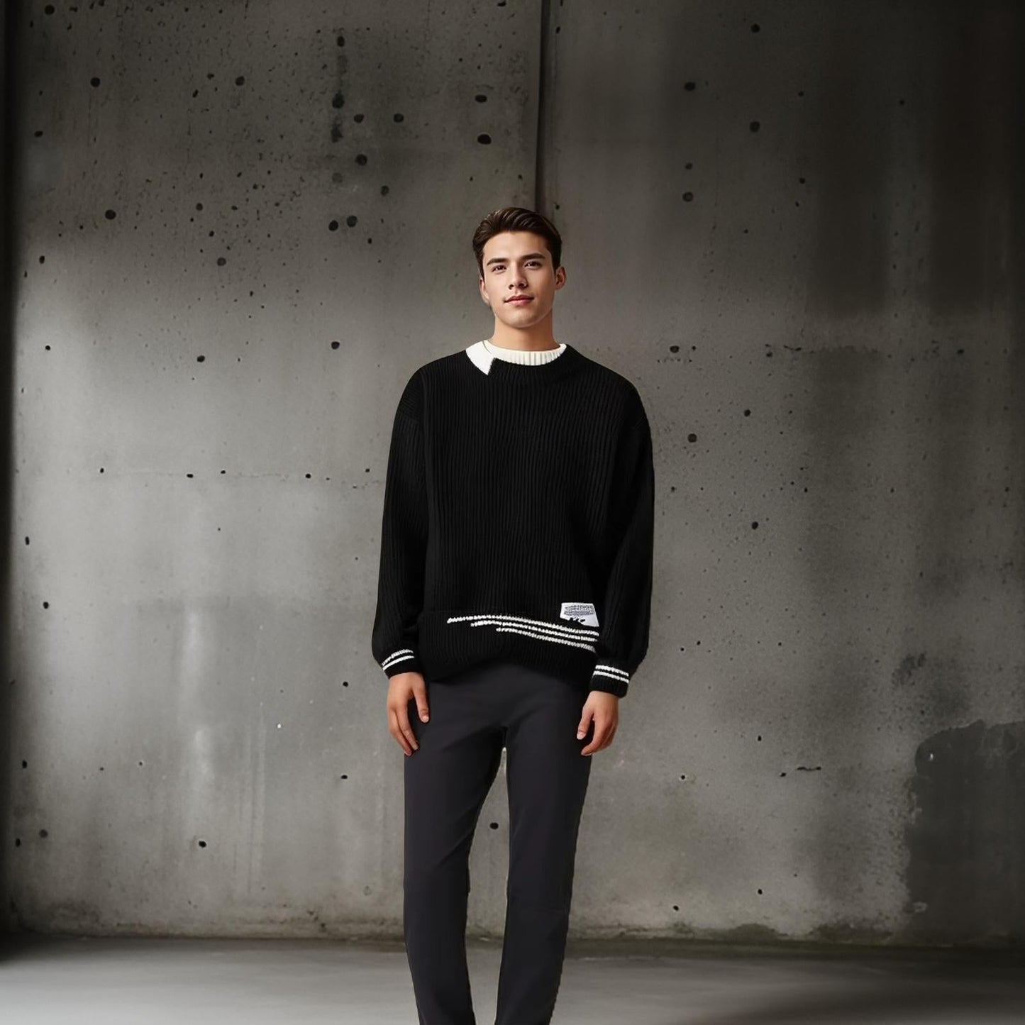 Brent - Round Neck knitted Sweater - Savile & Sage