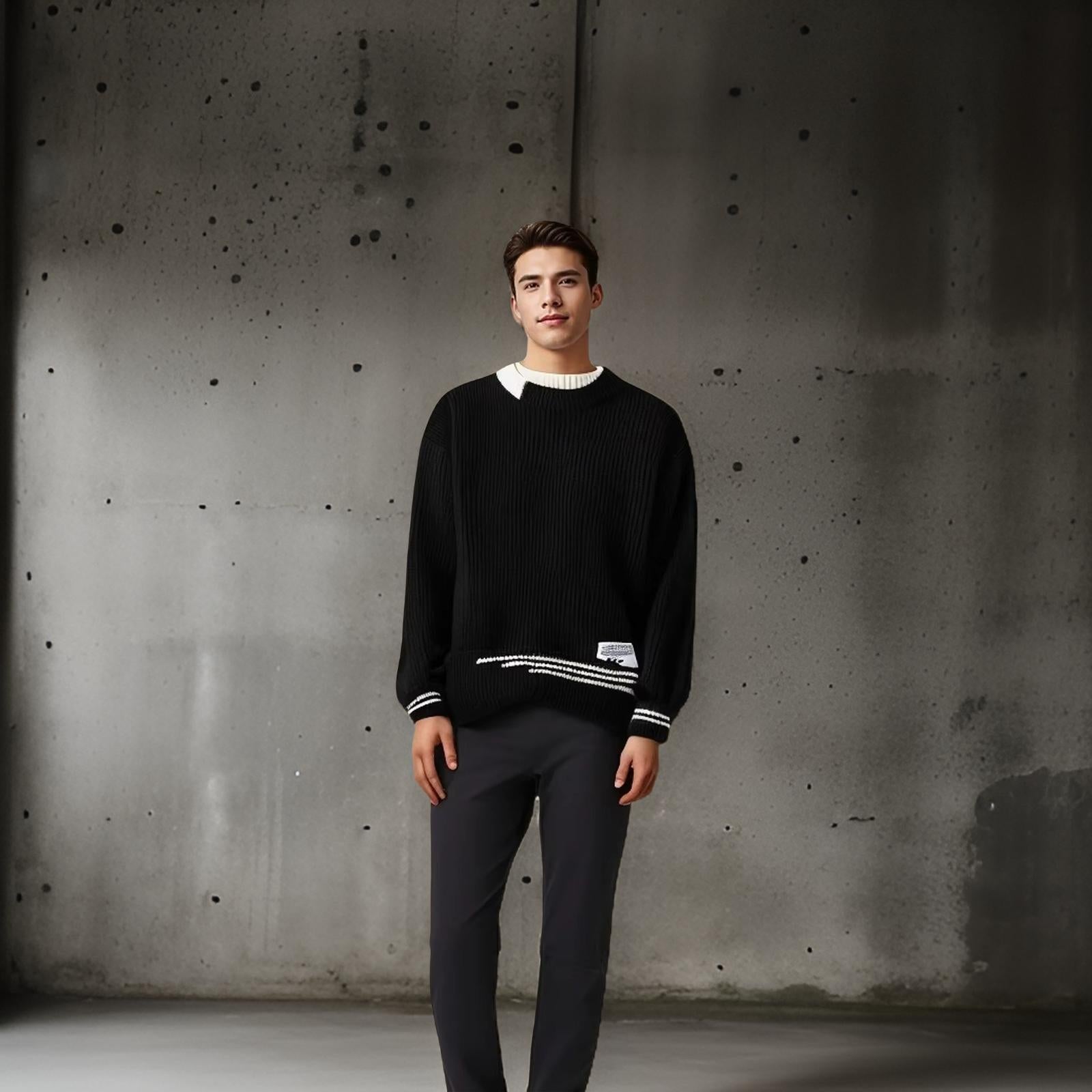 Brent - Round Neck knitted Sweater - Savile & Sage