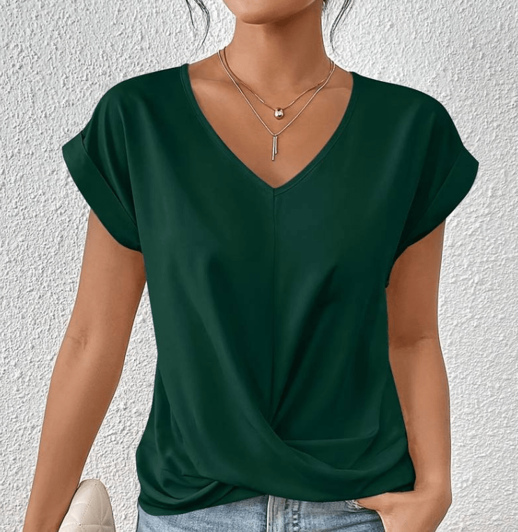 Luna | Tummy tucking V-neck top - Savile & Sage