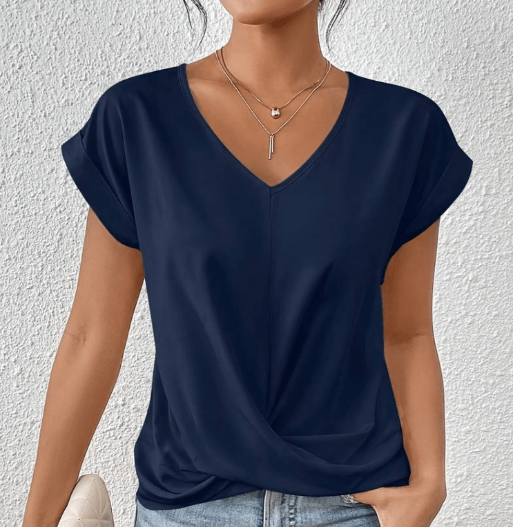 Luna | Tummy tucking V-neck top - Savile & Sage