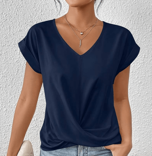 Luna | Tummy tucking V-neck top - Savile & Sage