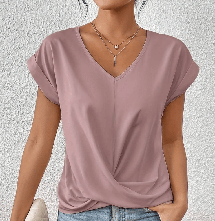 Luna | Tummy tucking V-neck top - Savile & Sage