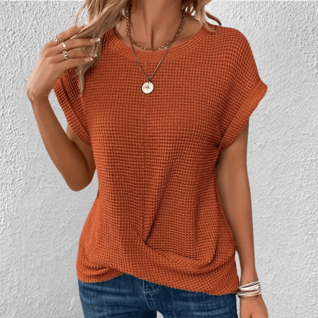 Luna | Tummy Tucking Waffle-knit top - Savile & Sage