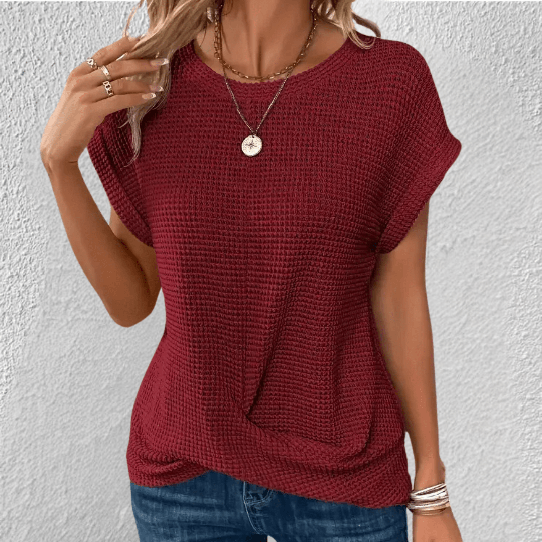 Luna | Tummy Tucking Waffle-knit top - Savile & Sage