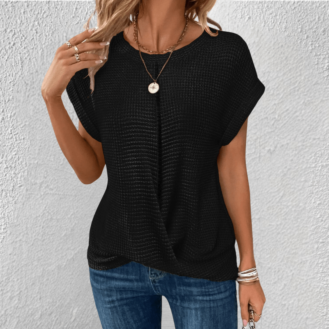 Luna | Tummy Tucking Waffle-knit top - Savile & Sage