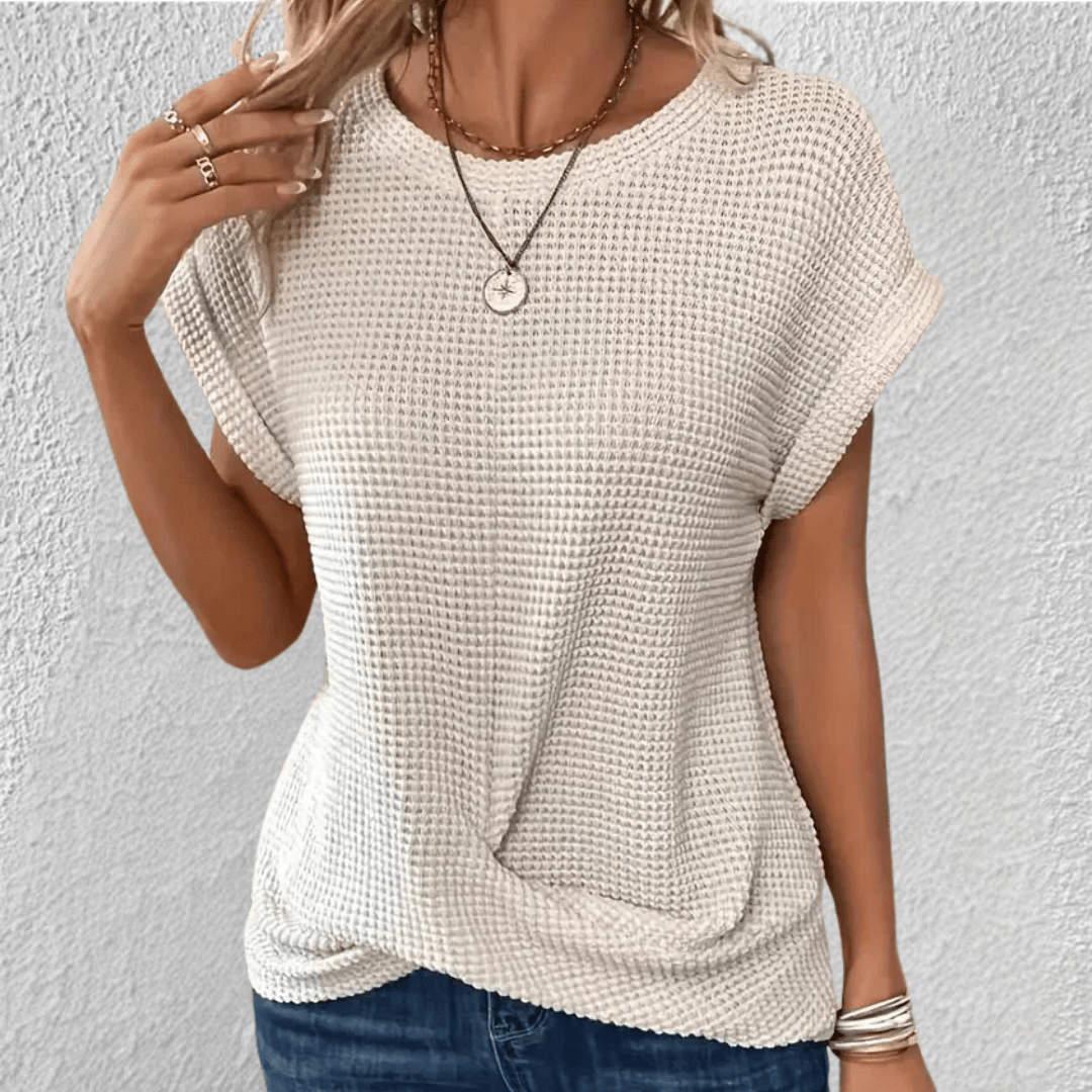 Luna | Tummy Tucking Waffle-knit top - Savile & Sage
