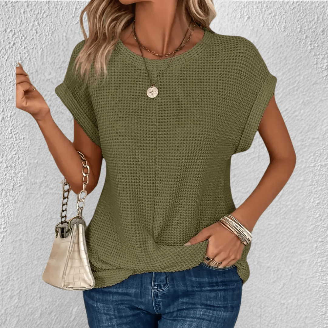 Luna | Tummy Tucking Waffle-knit top - Savile & Sage
