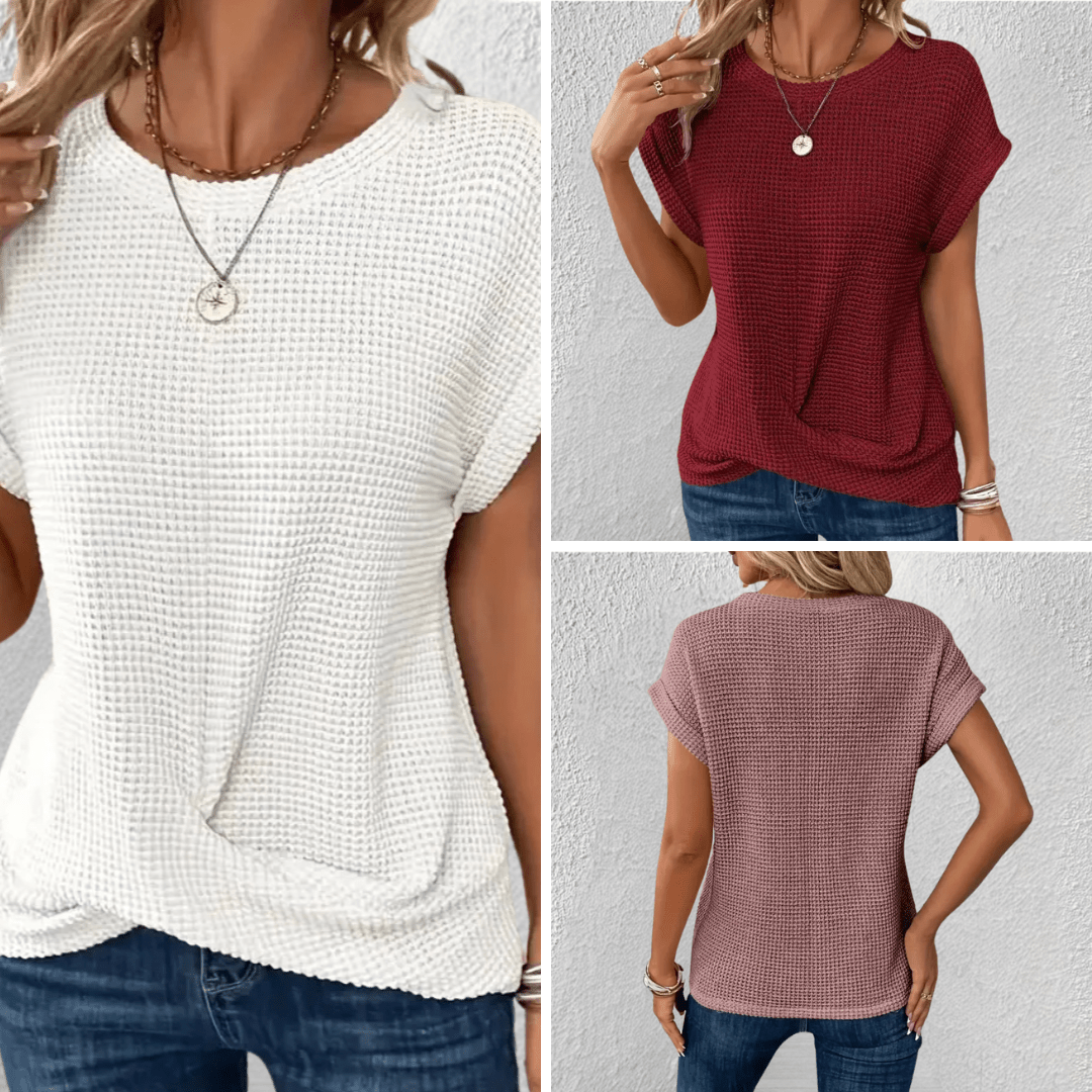 Luna | Tummy Tucking Waffle-knit top - Savile & Sage