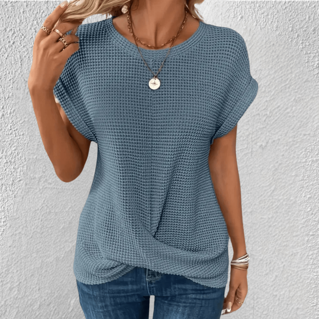 Luna | Tummy Tucking Waffle-knit top - Savile & Sage