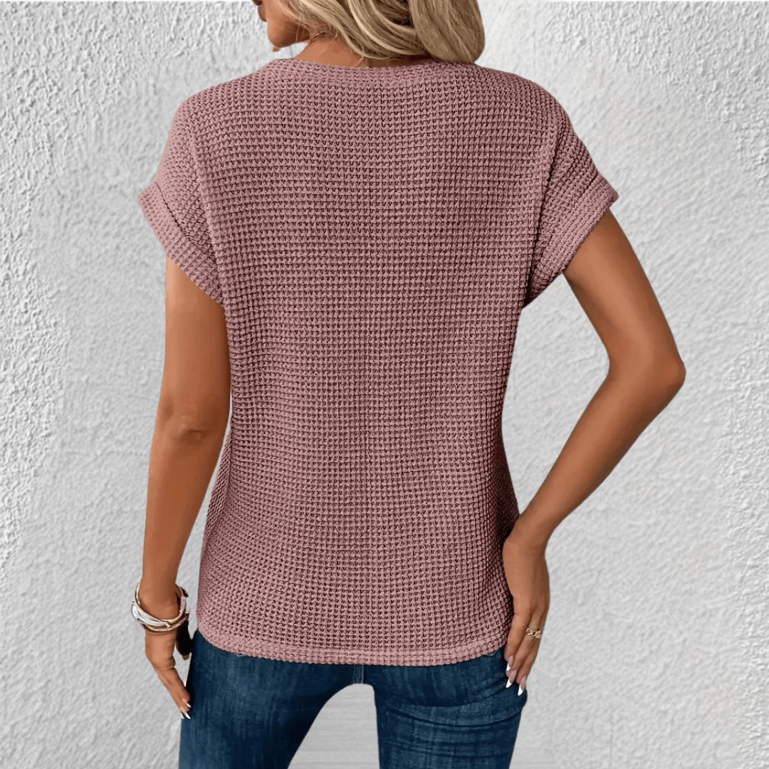 Luna | Tummy Tucking Waffle-knit top - Savile & Sage