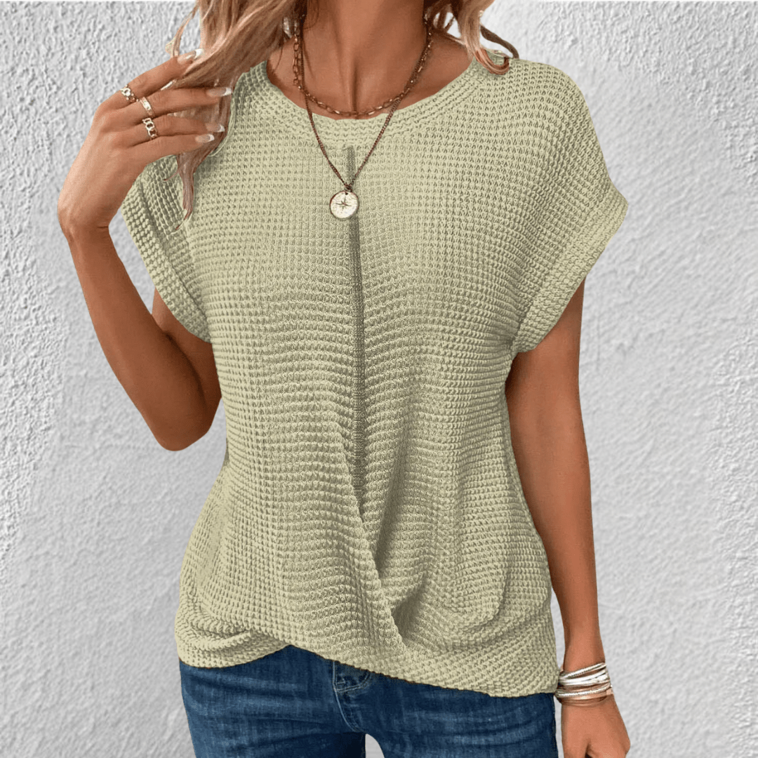 Luna | Tummy Tucking Waffle-knit top - Savile & Sage
