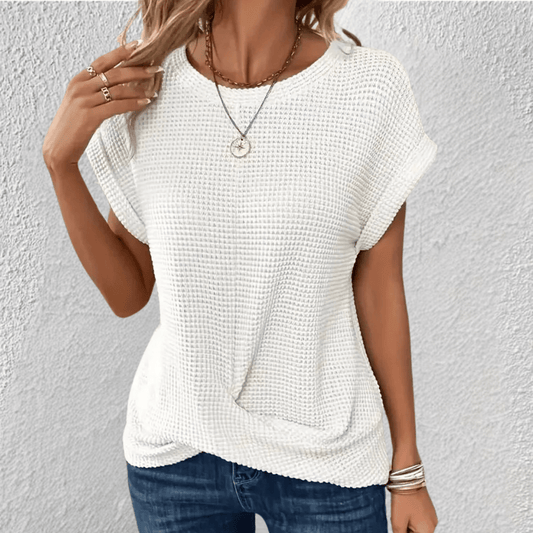 Luna | Tummy Tucking Waffle-knit top - Savile & Sage