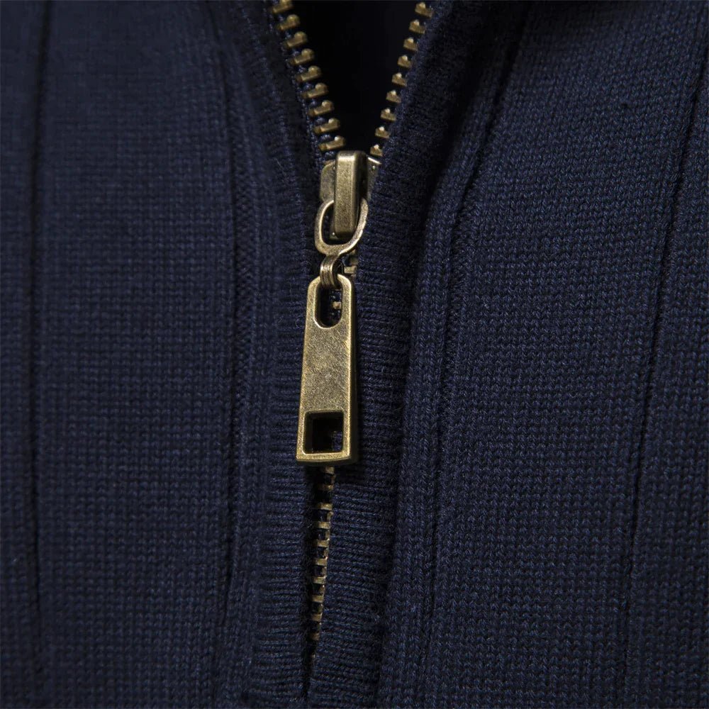 Maddox | Ribbed Zip-Neck Men’s Sweater - Savile & Sage