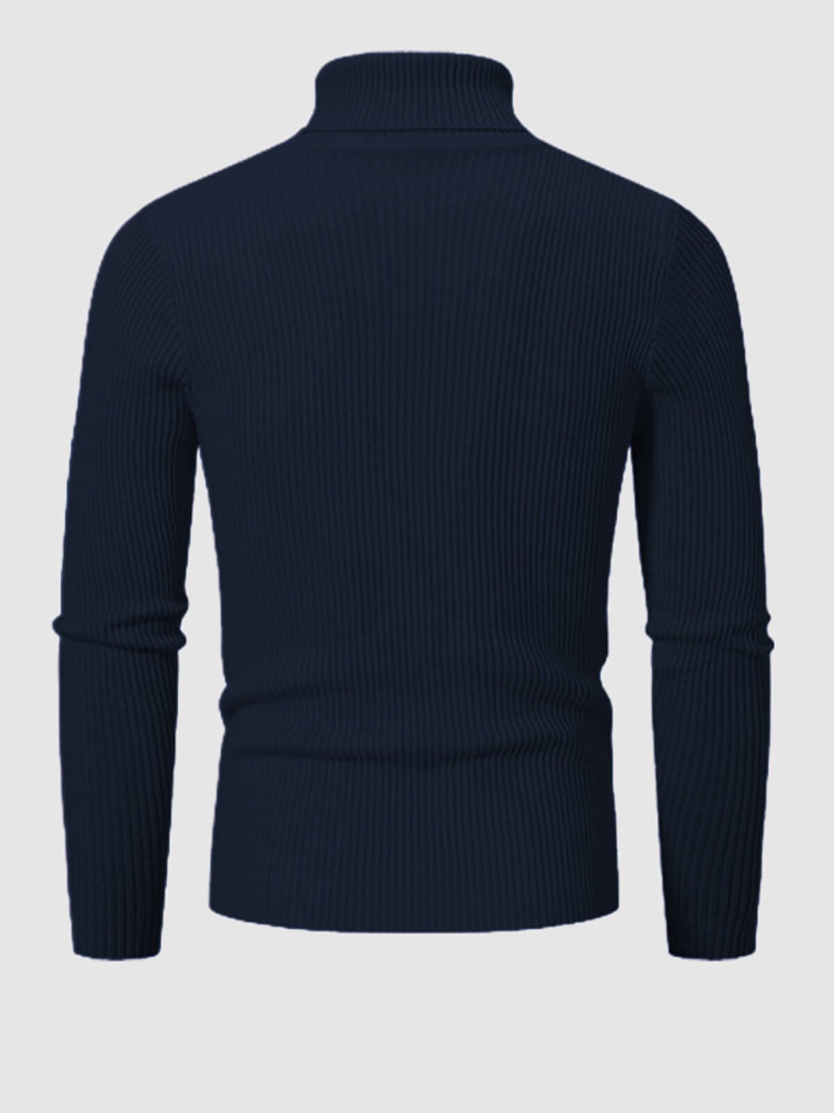 Men's Solid Color Striped Textured Turtleneck Sweater - Savile & Sage