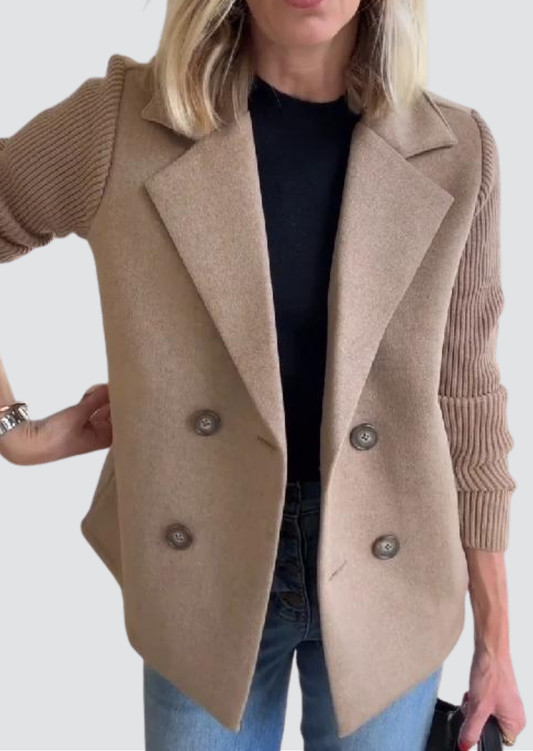 Amora | Elegant Knit-Sleeve Blazer