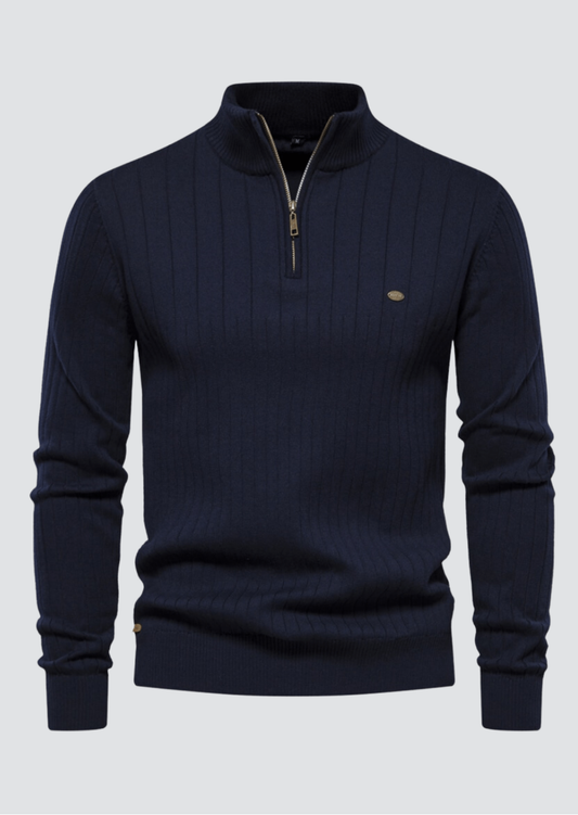 Maddox | Ribbed Zip-Neck Men’s Sweater
