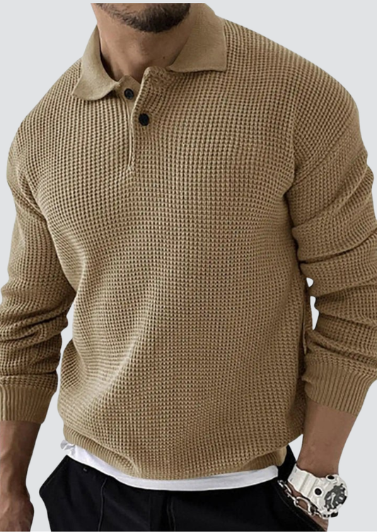 Celmo | Textured Polo-Collar Sweater