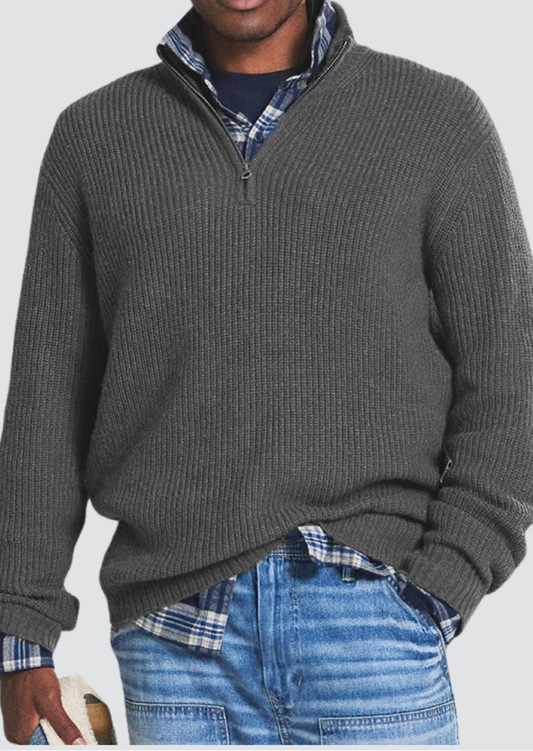 RON -  Quarter Zip Sweater with stretch