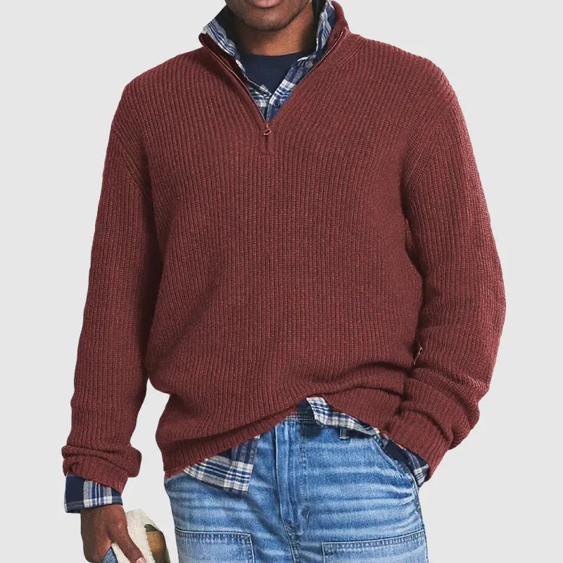 RON -  Quarter Zip Sweater with stretch