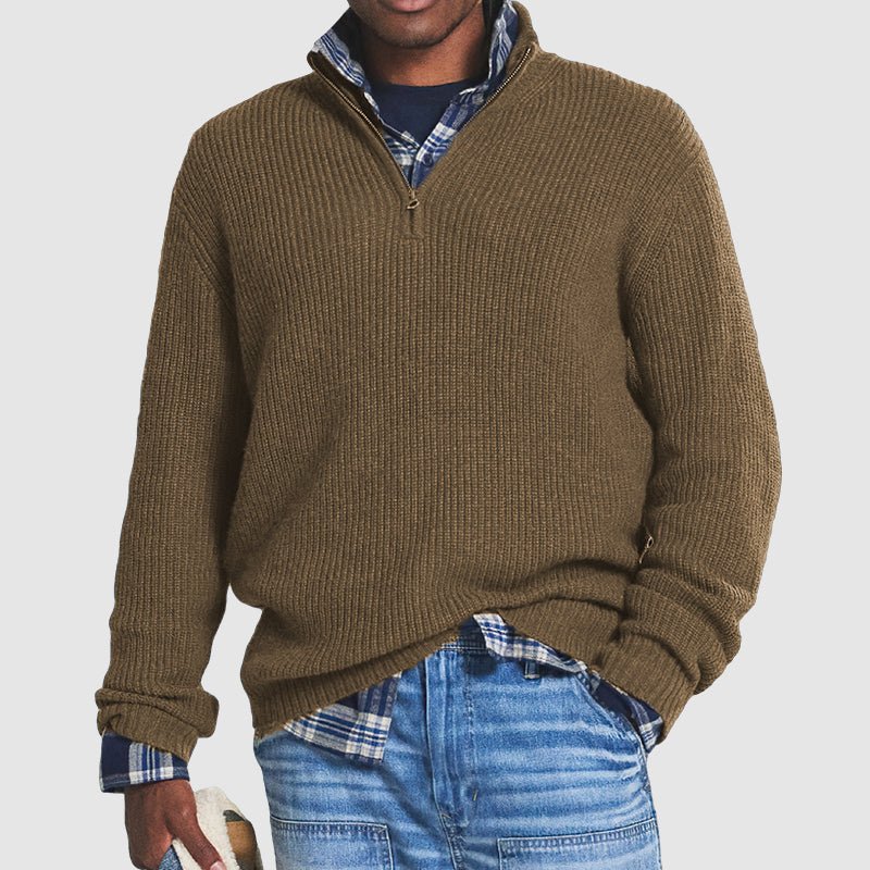 RON -  Quarter Zip Sweater with stretch