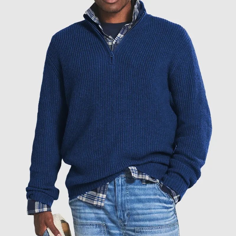 RON -  Quarter Zip Sweater with stretch