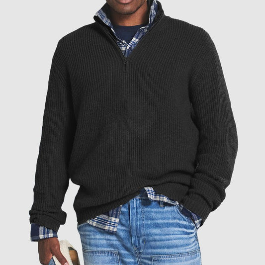 RON -  Quarter Zip Sweater with stretch