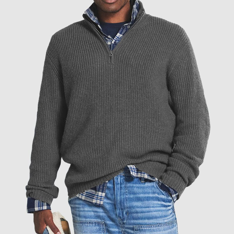 RON -  Quarter Zip Sweater with stretch